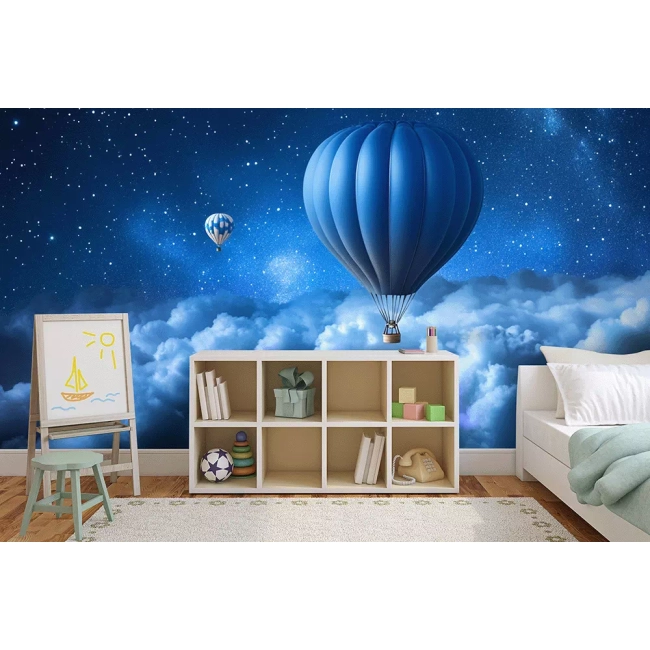 Tapeta 3D Balon Chmury Gwiazdy - R2409273
